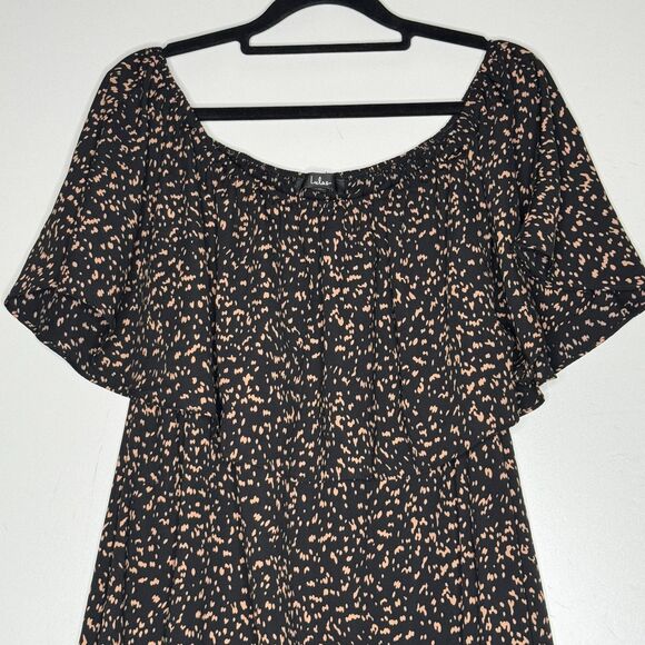 Lulus Adventurous Type Black Dot Off-the-Shoulder Mini Dress Women's Size Medium - Picture 4 of 9